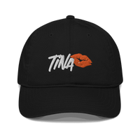 Organic Bitcoin Dad Hat made of 100% organic cotton with adjustable brass slider closure