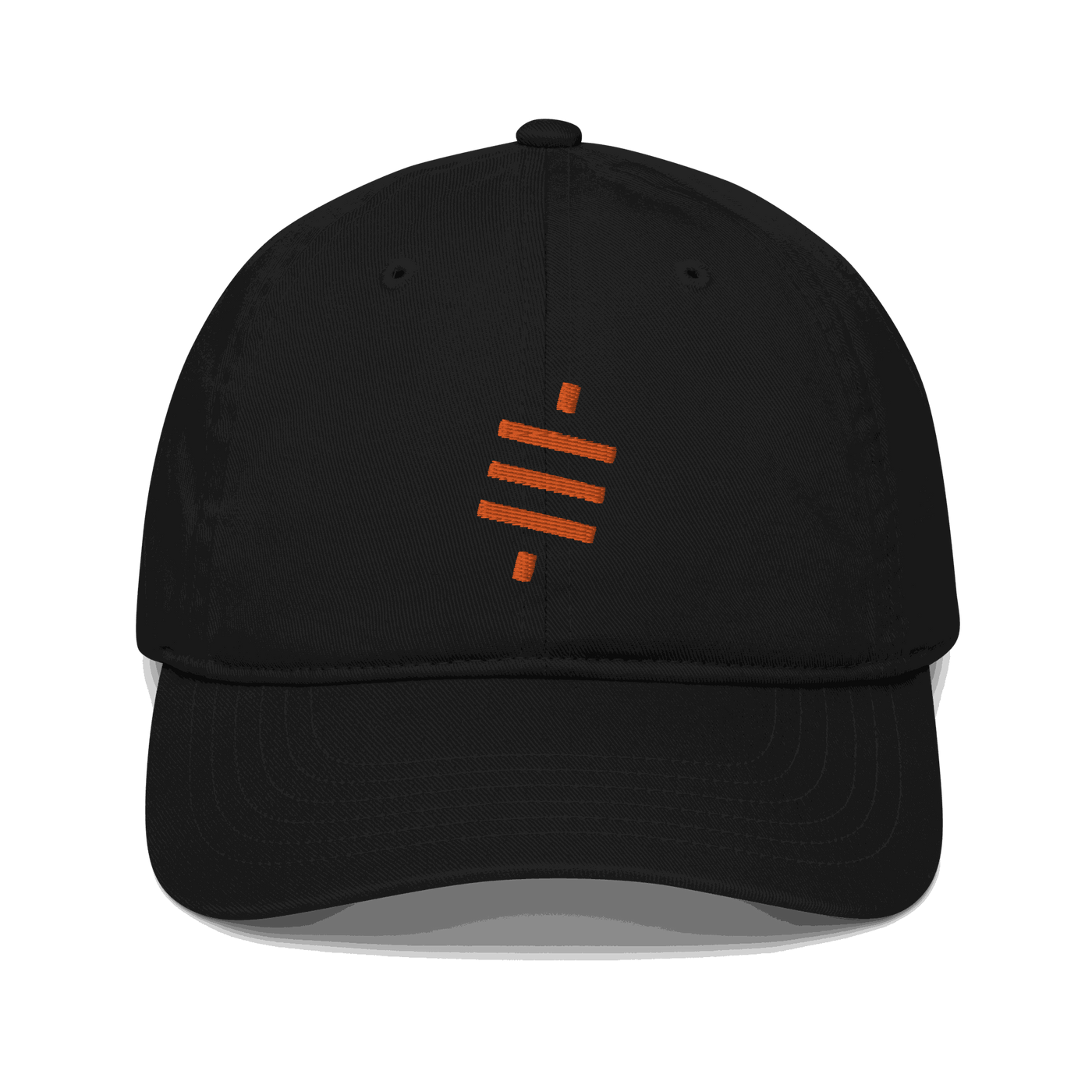 Organic cotton bitcoin dad hat with sats symbol embroidery