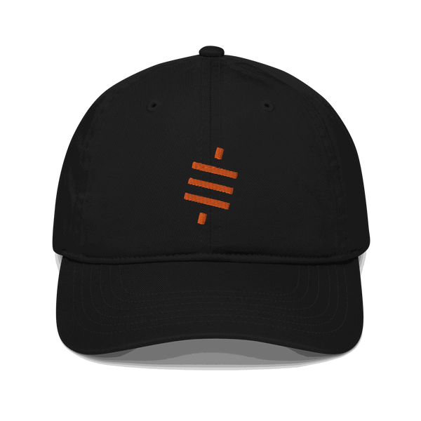 Organic cotton bitcoin dad hat with sats symbol embroidery