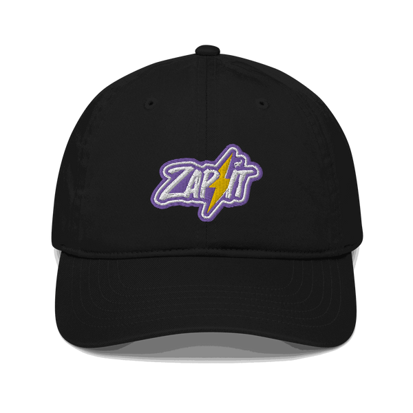 Organic Nostr Zap It dad hat made of 100% organic cotton with adjustable brass closure