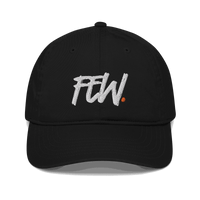 Organic Bitcoin dad hat made from 100% organic cotton with adjustable brass slider closure