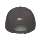 Back view of a charcoal grey bitcoin dad hat.