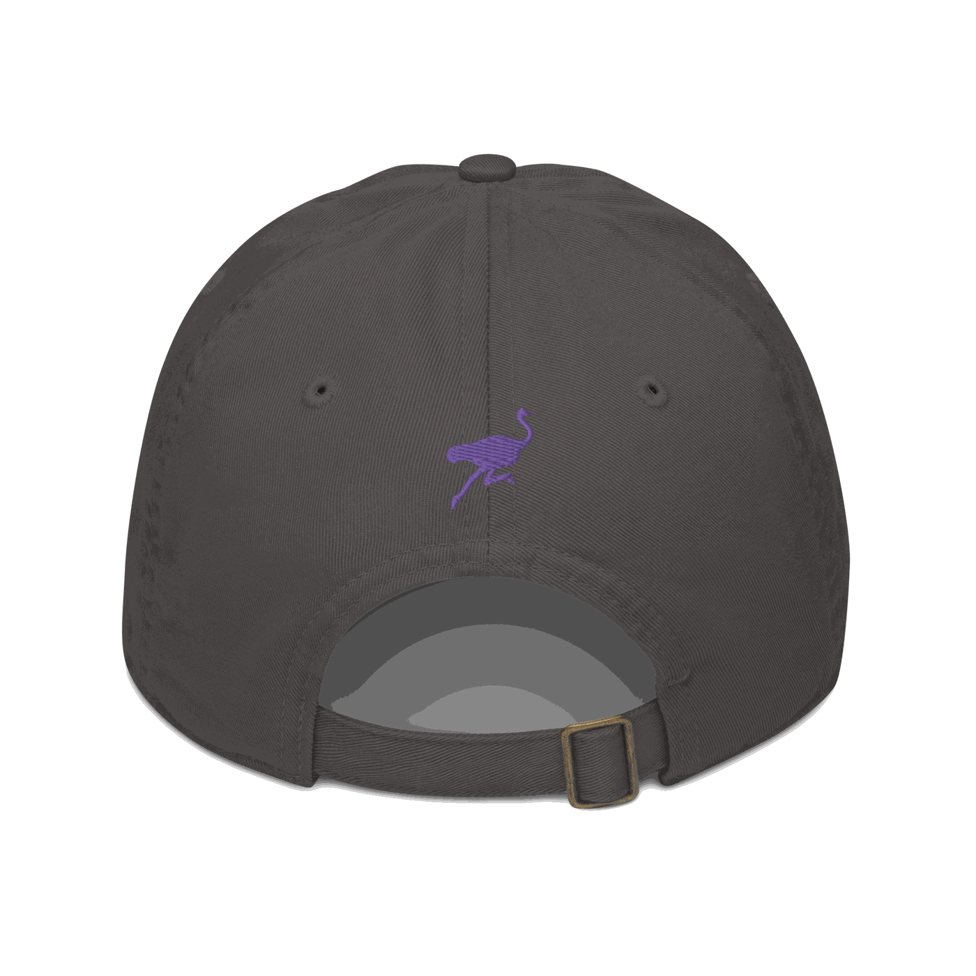Back view of a charcoal grey nostr dad hat.