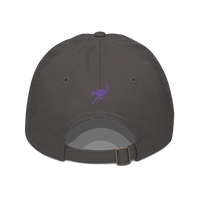Back view of a charcoal grey nostr dad hat.
