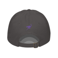 Back view of a charcoal grey nostr dad hat.