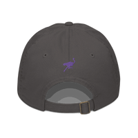 Back view of a charcoal grey nostr dad hat.