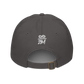 Back view of a charcoal grey bitcoin dad hat.