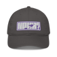 Front view of a charcoal grey nostr dad hat.