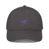 Front view of a charcoal grey nostr dad hat.