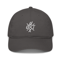 UTXO Bio-Bitcoin-Dad-Cap in Schiefergrau, Vorderansicht.