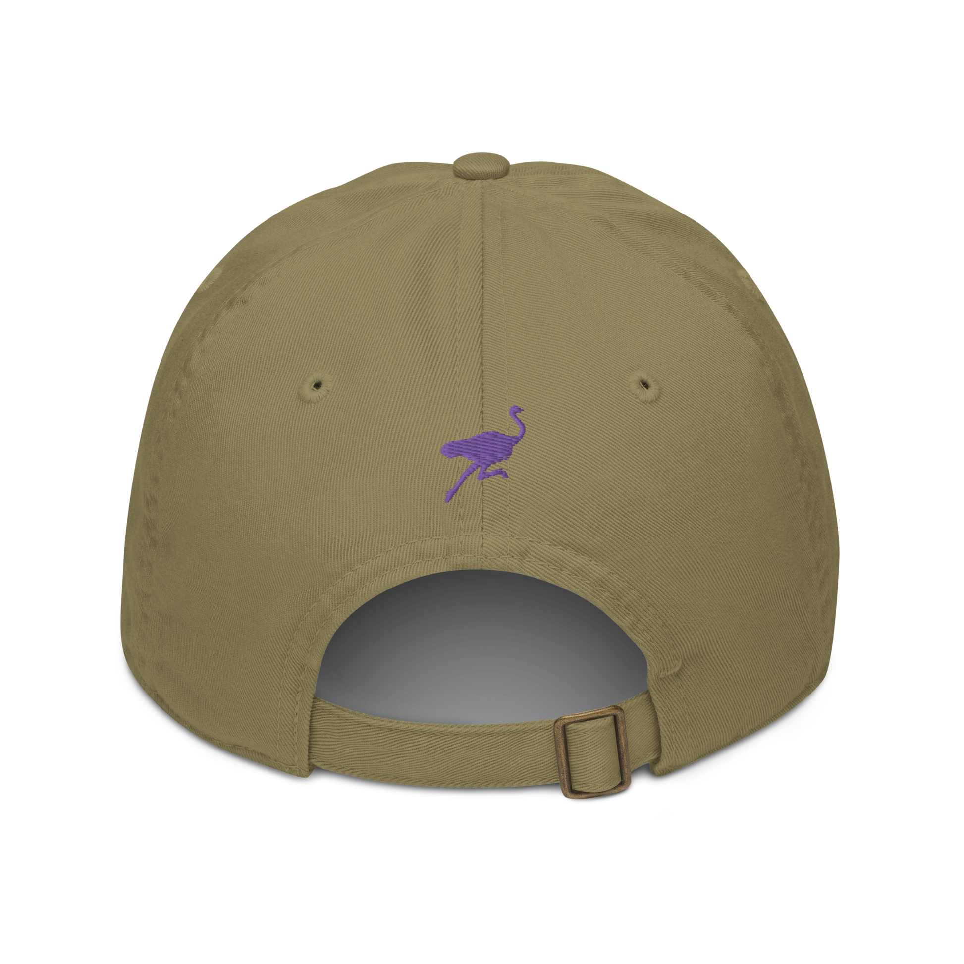 Back view of a jungle colored nostr dad hat.