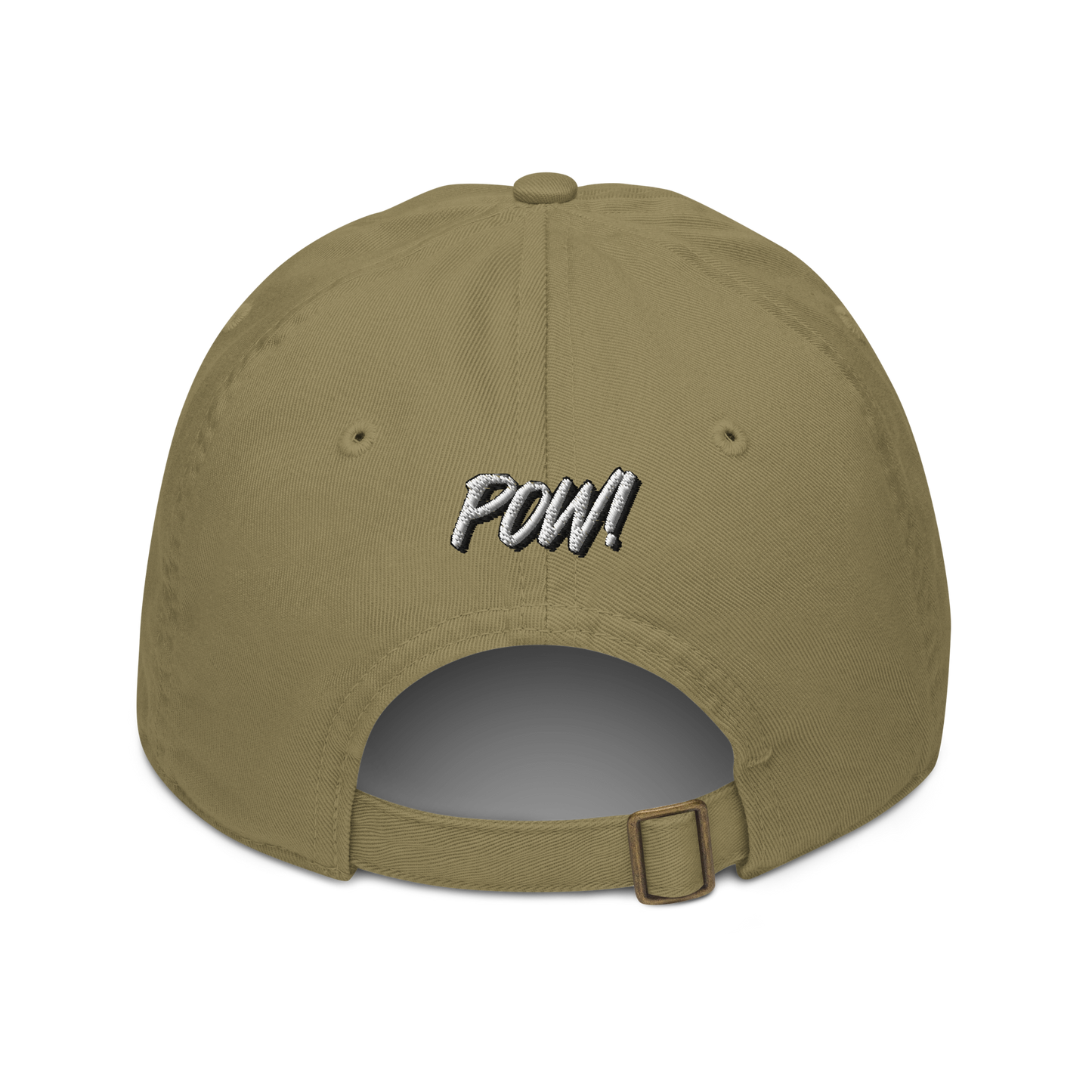 Back view of a jungle colored bitcoin dad hat.