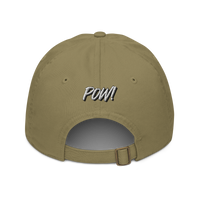 POW! organic bitcoin dad hat in Jungle, back view.