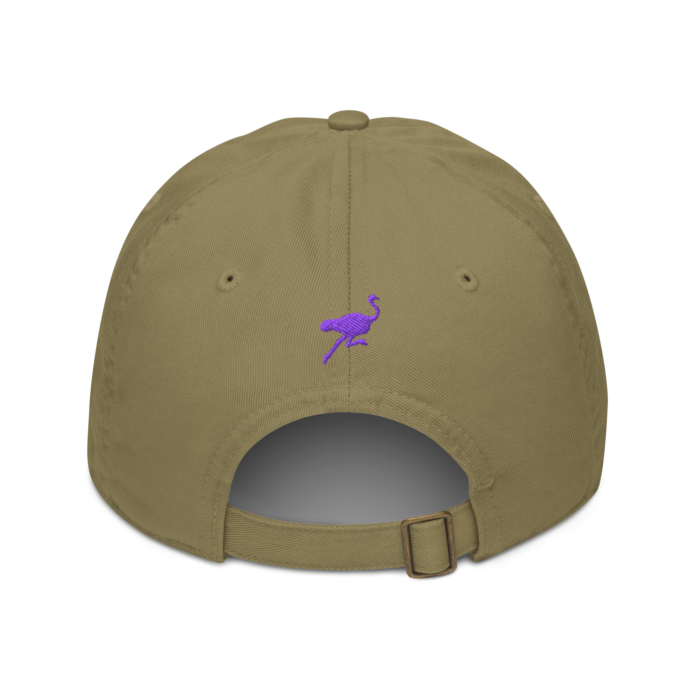 Nostrich organic bitcoin dad hat in Jungle, back view.