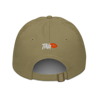 TINA organic bitcoin dad hat in Jungle, back view.