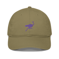 Front view of a jungle colored nostr dad hat.