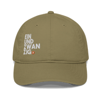 Einundzwanzig Organic Bitcoin Dad Hat made of 100% organic cotton with adjustable closure and sustainable design