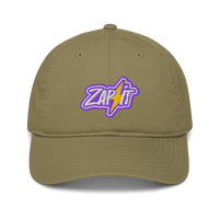 Zap It organic nostr dad hat in Jungle, front view.