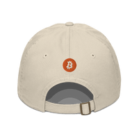 Einundzwanzig organic cotton bitcoin dad hat with adjustable brass slider closure and sustainable design