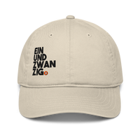 Einundzwanzig organic bitcoin dad hat in Oyster, front view.