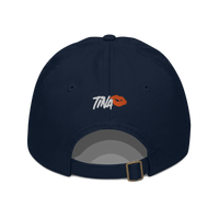 Back view of a pacific blue bitcoin dad hat.