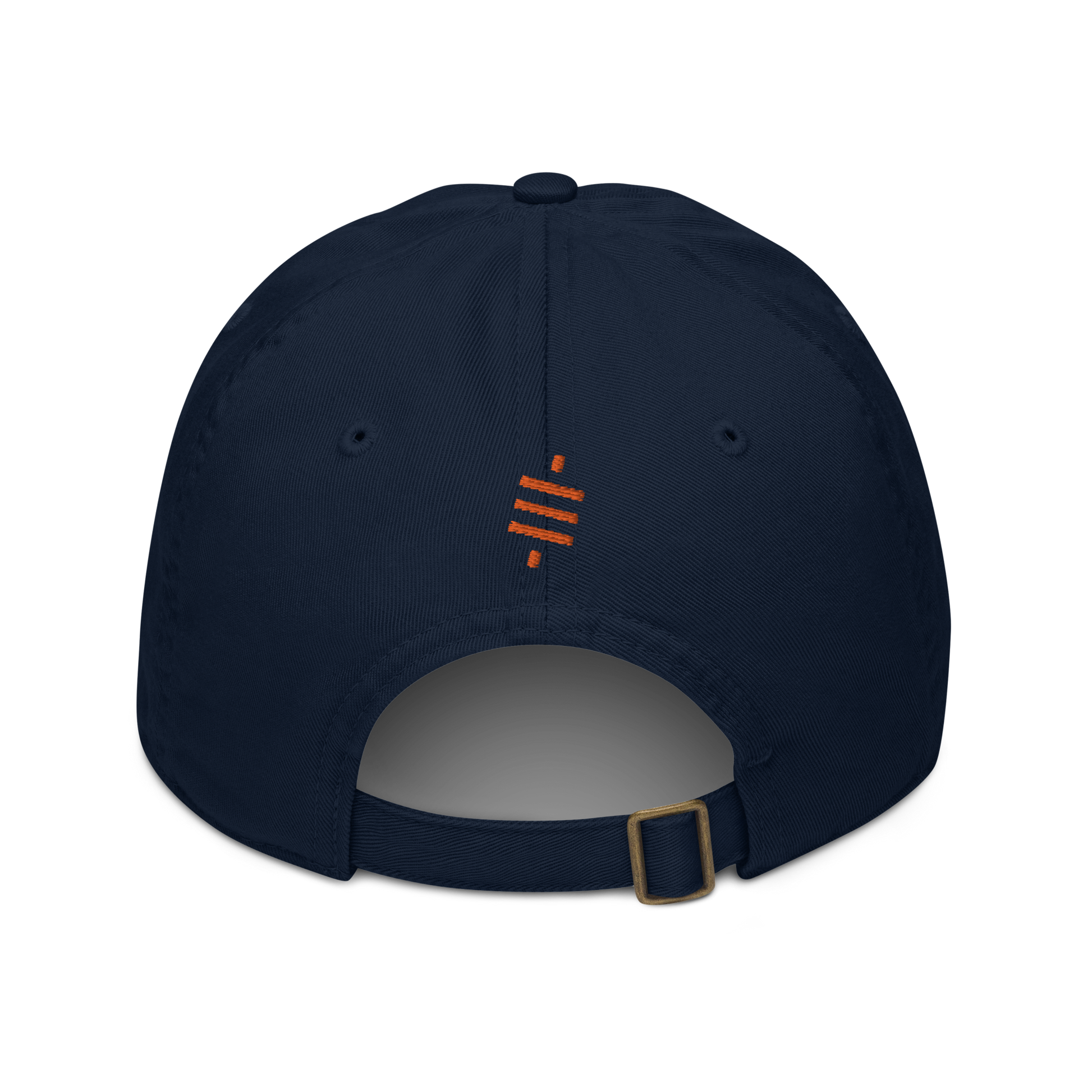 Back view of a pacific blue bitcoin dad hat.