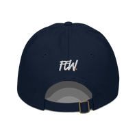 Back view of a pacific blue bitcoin dad hat.