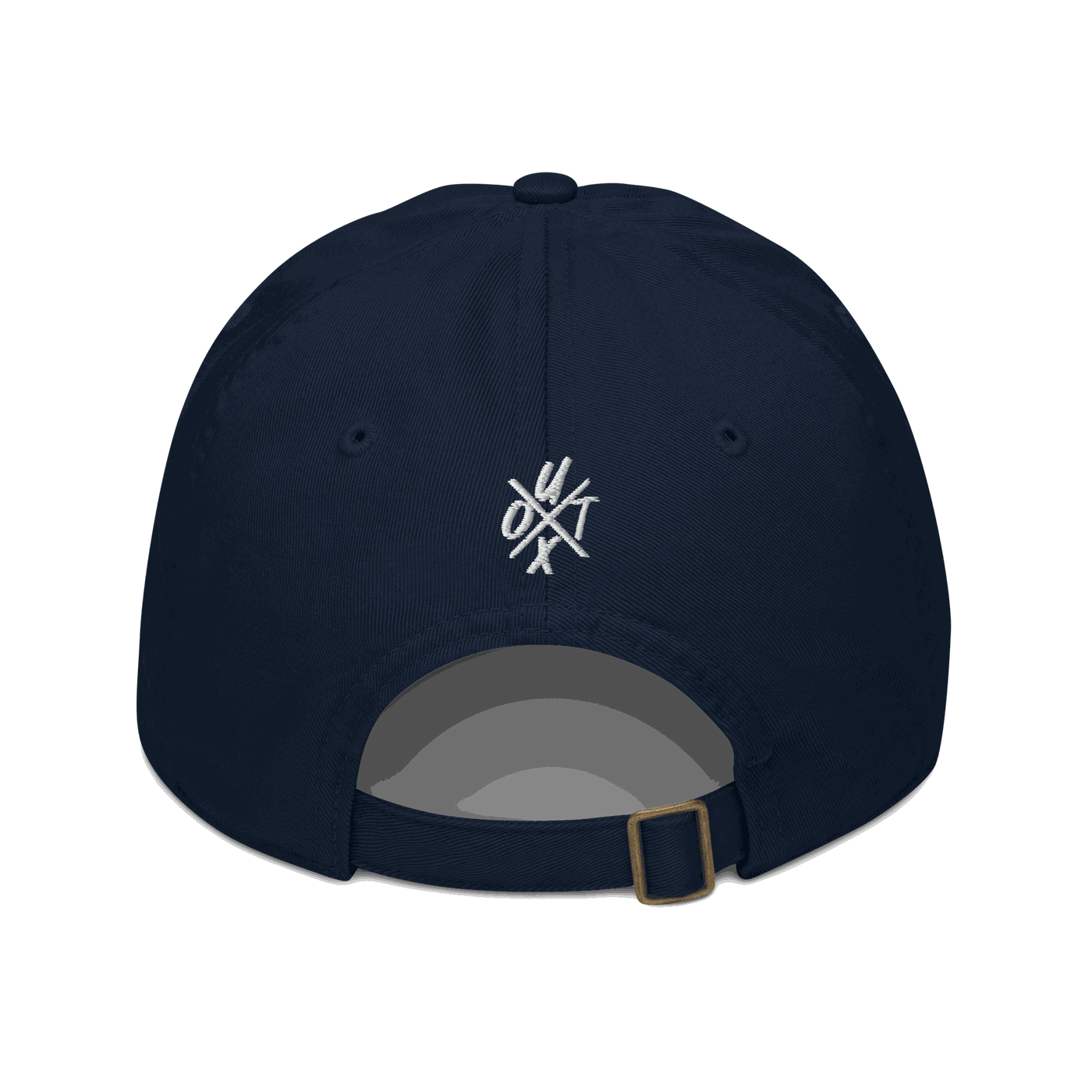 Back view of a pacific blue bitcoin dad hat.