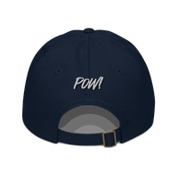 Back view of a pacific blue bitcoin dad hat.