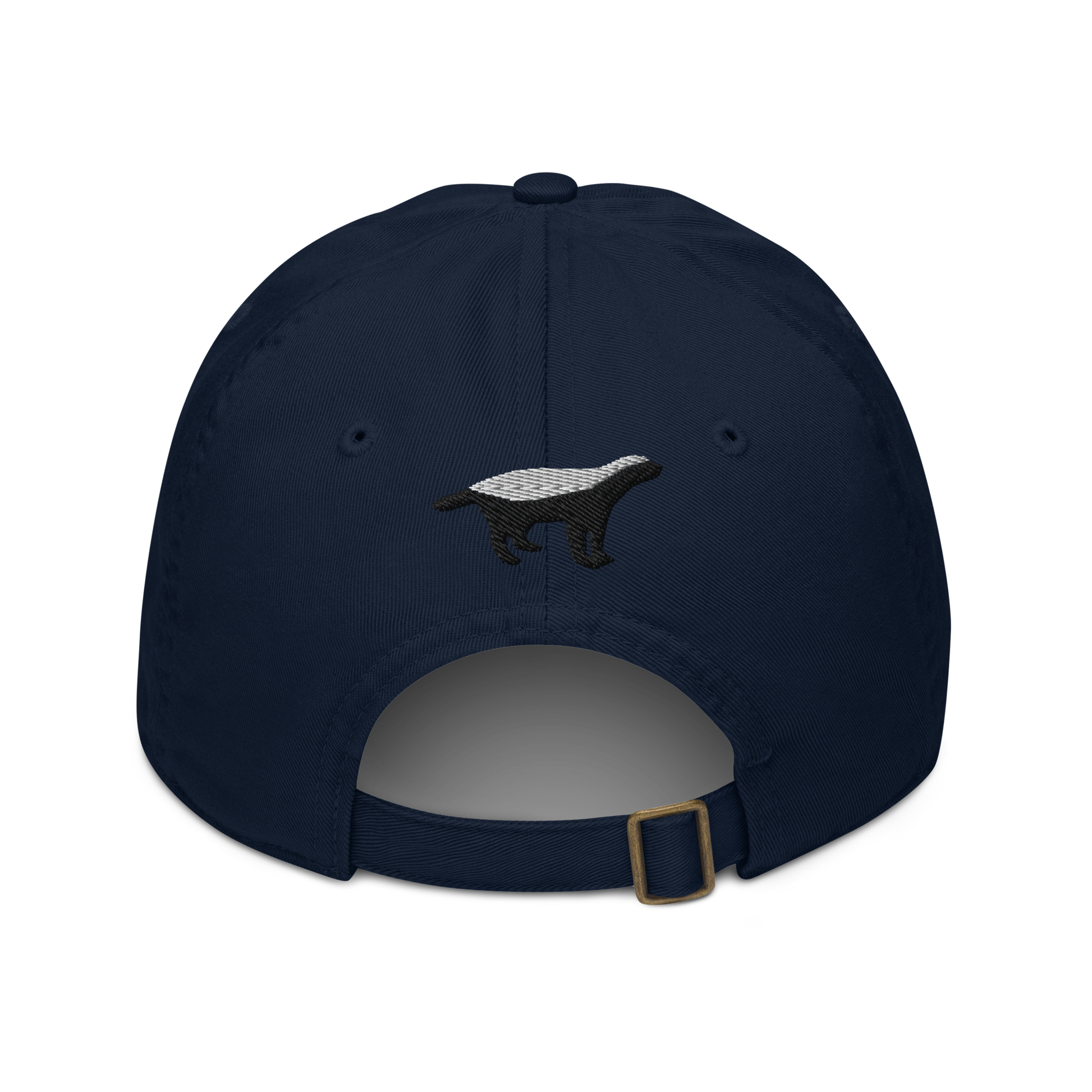 Back view of a pacific blue bitcoin dad hat.