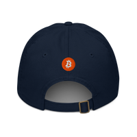 Einundzwanzig organic bitcoin dad hat in Pacific, back view.