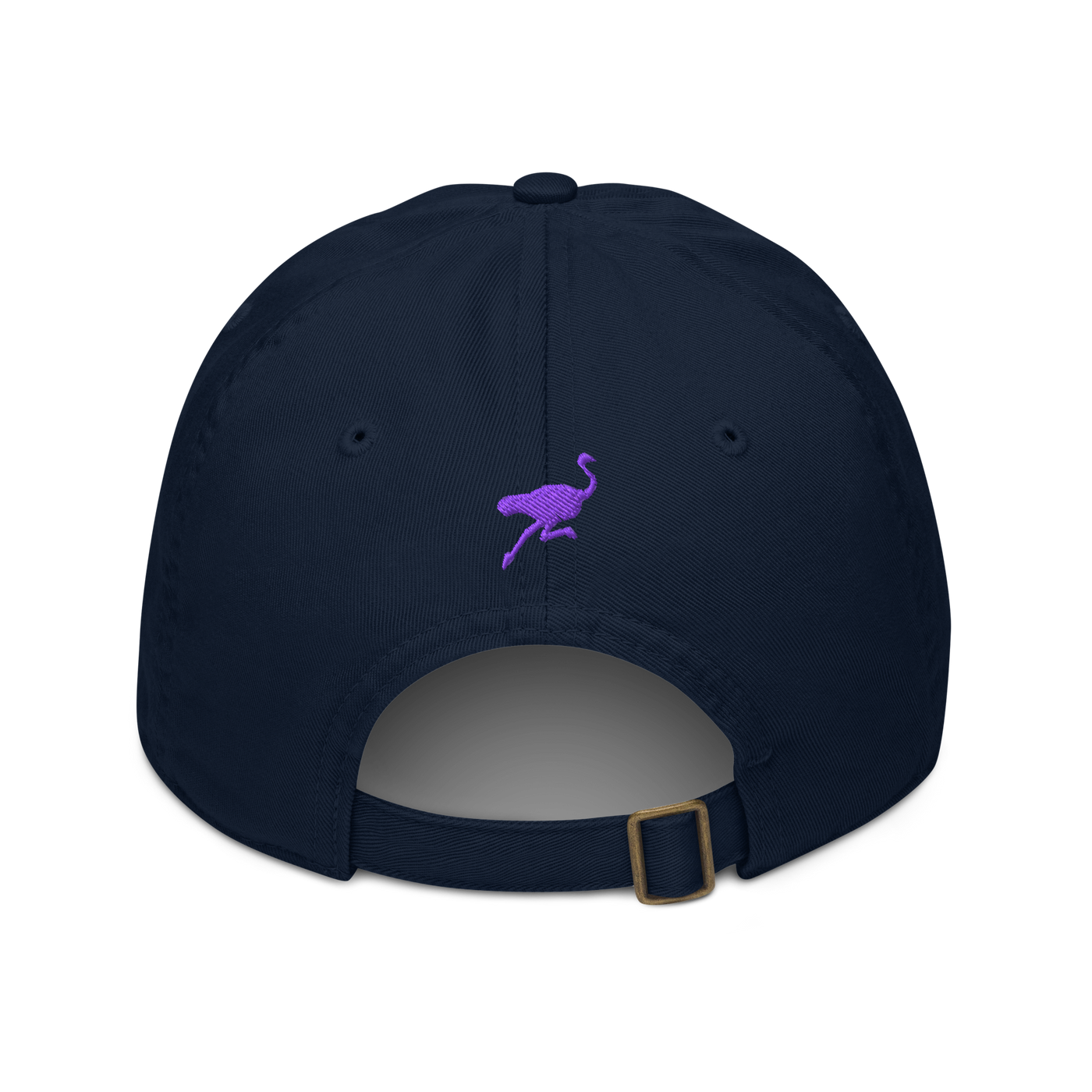 Nostr organic nostr dad hat in Pacific, back view.
