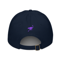 Nostr organic nostr dad hat in Pacific, back view.