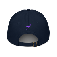 Nostrich organic bitcoin dad hat in Pacific, back view.