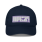 Front view of a pacific blue nostr dad hat.