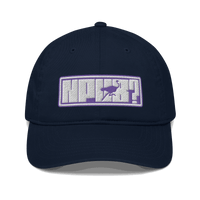 Front view of a pacific blue nostr dad hat.