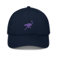 Front view of a pacific blue nostr dad hat.