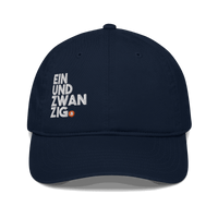 Einundzwanzig organic cotton bitcoin dad hat with adjustable brass slider closure