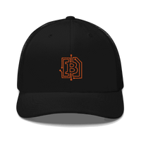 Circuit board design bitcoin trucker cap with mesh back and adjustable closure