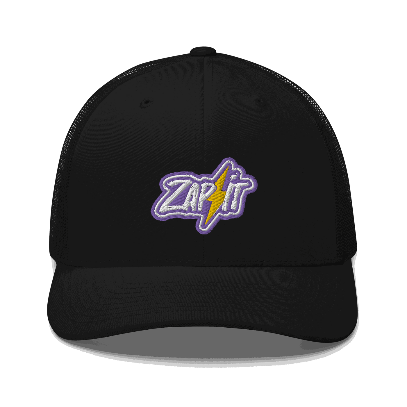 Nostr trucker cap with mesh back and low-profile embroidery, six-panel design