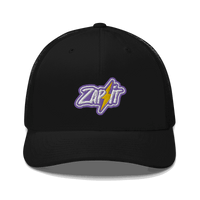 Nostr trucker cap with mesh back and low-profile embroidery, six-panel design