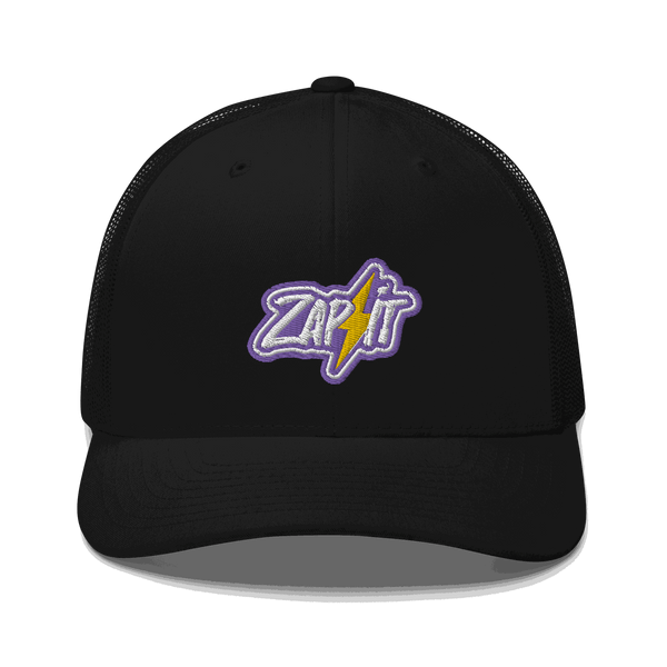 Nostr trucker cap with mesh back and low-profile embroidery, six-panel design