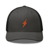 Black Lightning Bitcoin trucker cap with mesh back and adjustable closure