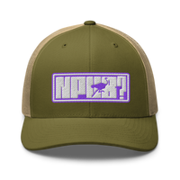 nPub? nostr trucker cap in Moss/ Khaki, front view.