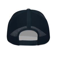 Black Einundzwanzig Bitcoin trucker cap with mesh back and embroidered logo