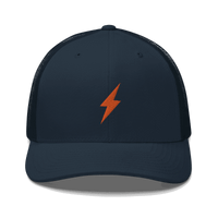 Black Lightning Bitcoin trucker cap with mesh back and adjustable closure