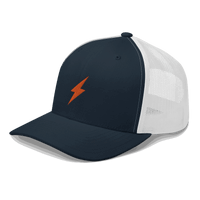 Black Lightning Bitcoin trucker cap with mesh back and adjustable closure