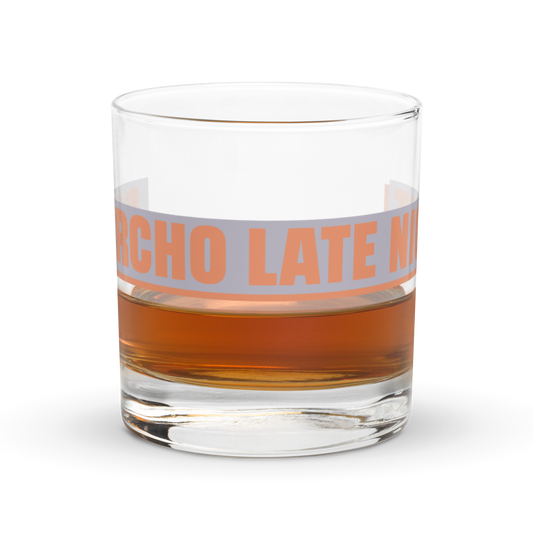 Front view of an aln whisky glass