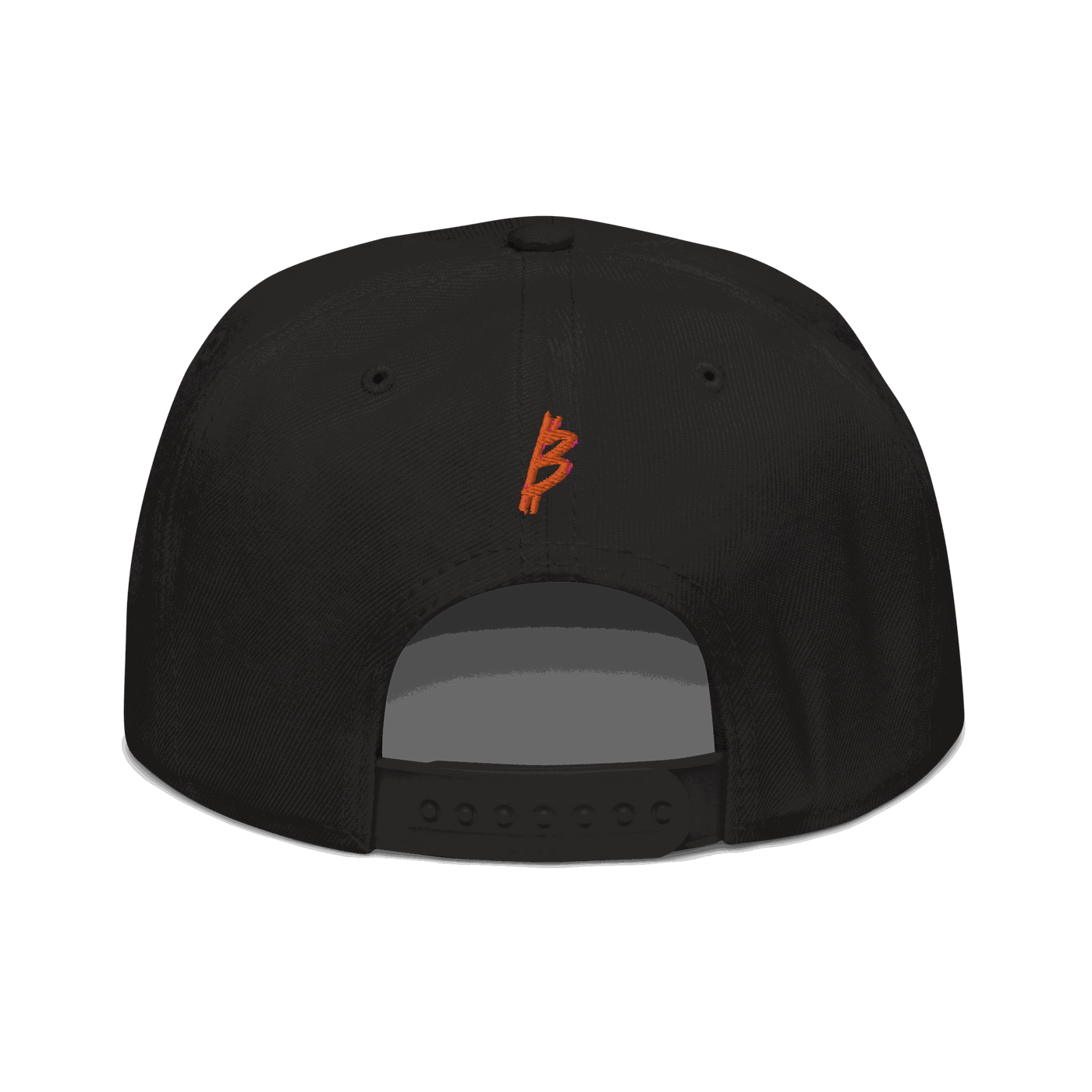 Black 21 Rebel Bitcoin snapback hat with flat visor and grey under visor