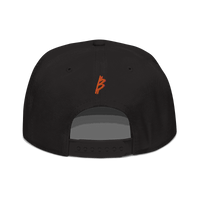Black 21 Rebel Bitcoin snapback hat with flat visor and grey under visor